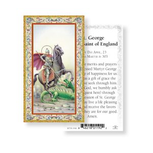 Saint George Gold-Stamped Paper Prayer Card (pack of 100)