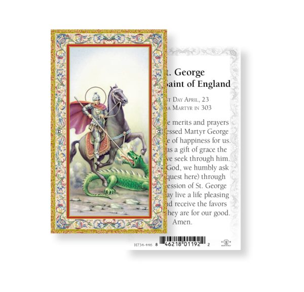 Saint George Gold-Stamped Paper Prayer Card (pack of 100)