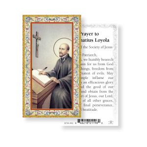 Saint Ignatius of Loyola Gold-Stamped Paper Prayer Card (pack of 100)