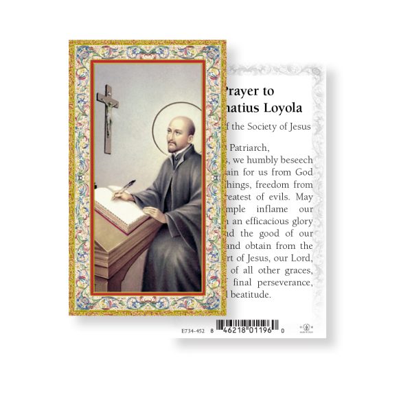 Saint Ignatius of Loyola Gold-Stamped Paper Prayer Card (pack of 100)