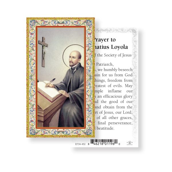 Saint Ignatius of Loyola - Gold Stamped Paper Prayer Card (pack of 100)