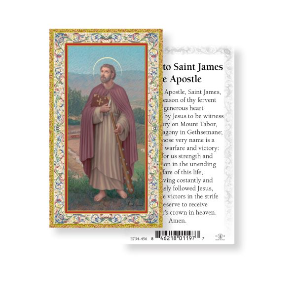 Saint James the Apostle Gold-Stamped Paper Prayer Card (pack of 100)