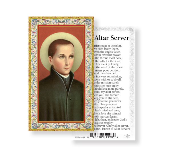 An Altar Server Gold-Stamped Paper Prayer Card (pack of 100)