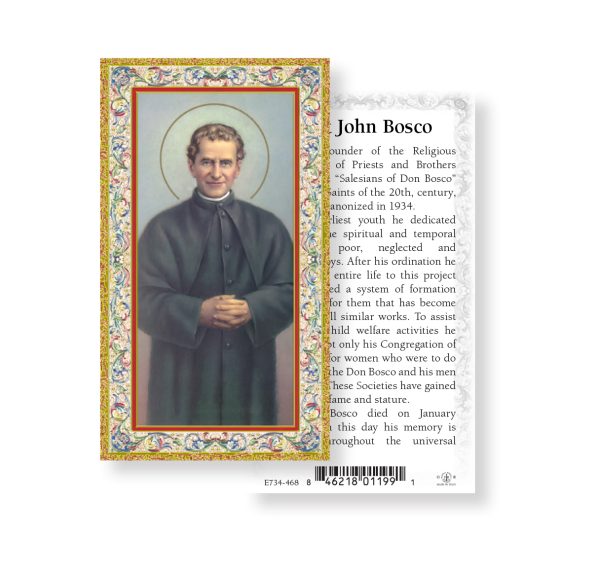 Saint John Bosco Gold-Stamped Paper Prayer Card (pack of 100)