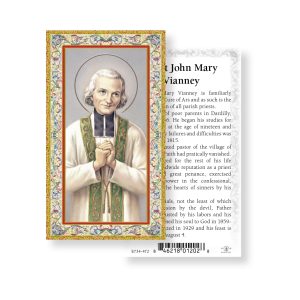 Saint John Mary Vianney Gold-Stamped Paper Prayer Card (pack of 100)