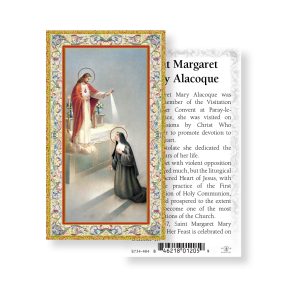 Saint Margaret Mary Alacoque Gold-Stamped Paper Prayer Card (pack of 100)