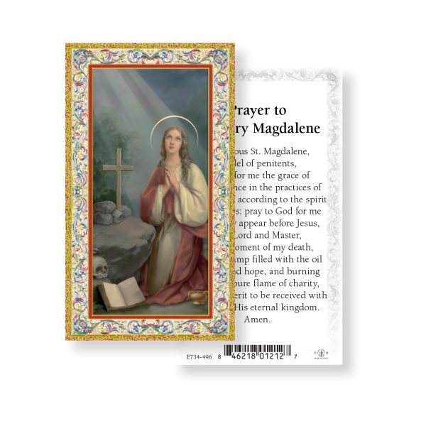 Saint Mary Magdalene - Gold Stamped Paper Prayer Card (pack of 100)