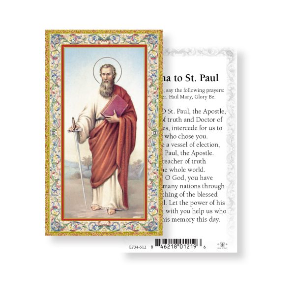 Saint Paul - Gold Stamped Paper Prayer Card (pack of 100)