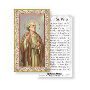 Saint Peter Gold-Stamped Paper Prayer Card (pack of 100)
