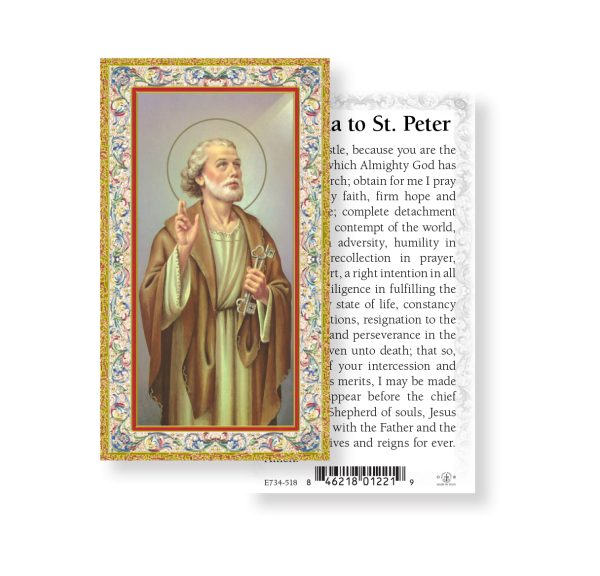 Saint Peter Gold-Stamped Paper Prayer Card (pack of 100)