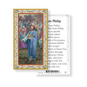 Saint Philip Gold-Stamped Paper Prayer Card (pack of 100)