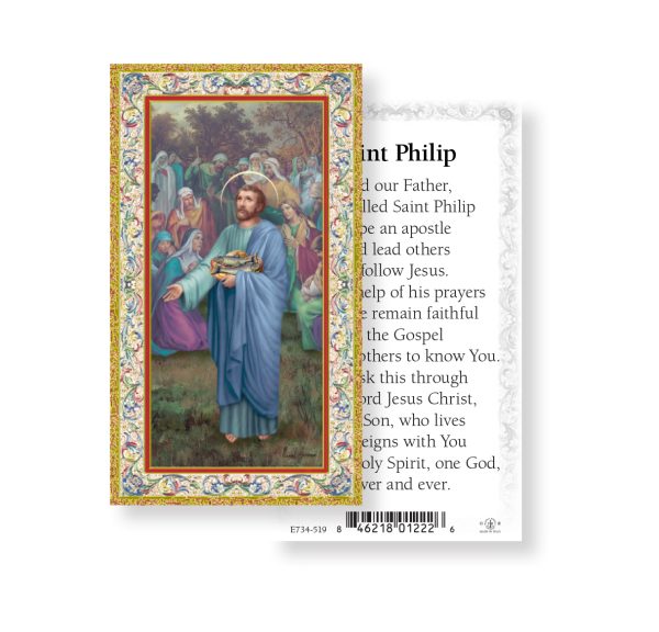 Saint Philip Gold-Stamped Paper Prayer Card (pack of 100)
