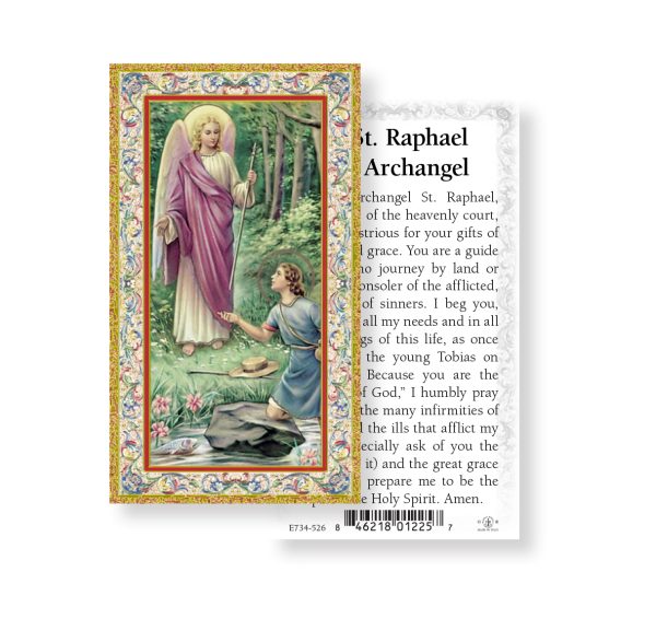 Saint Raphael the Archangel Gold-Stamped Paper Prayer Card (pack of 100)