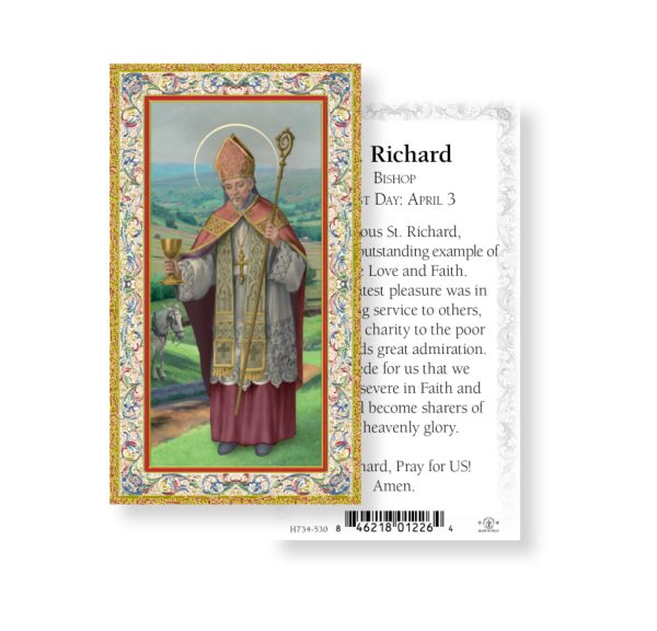 Saint Richard Gold-Stamped Paper Prayer Card (pack of 100)
