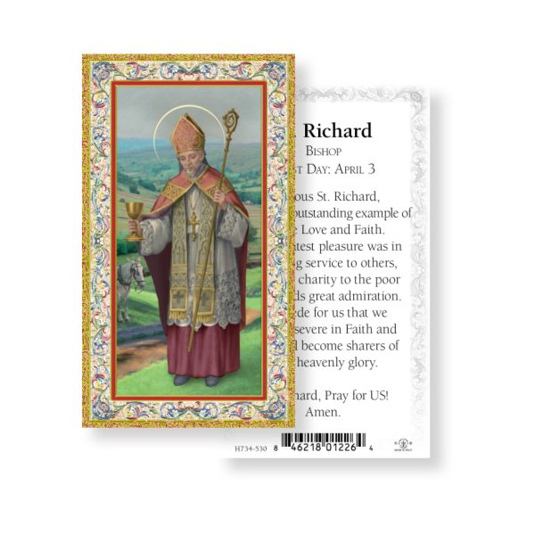 Saint Richard - Gold Stamped Paper Prayer Card (pack of 100)