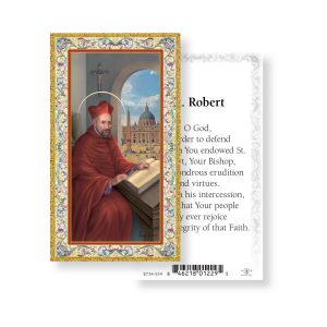 Saint Robert Gold-Stamped Paper Prayer Card (pack of 100)