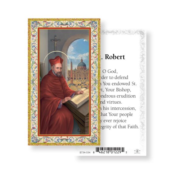 Saint Robert - Gold Stamped Paper Prayer Card (pack of 100)