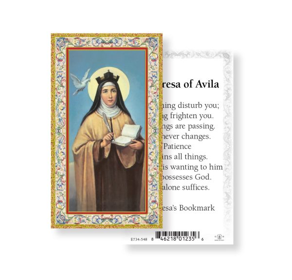 Saint Teresa of Avila Gold-Stamped Paper Prayer Card (pack of 100)