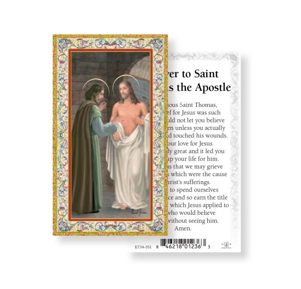 Saint Thomas the Apostle Gold-Stamped Paper Prayer Card (pack of 100)