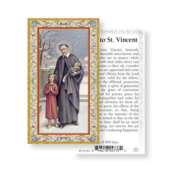 Saint Vincent de Paul - Gold Stamped Paper Prayer Card (pack of 100)