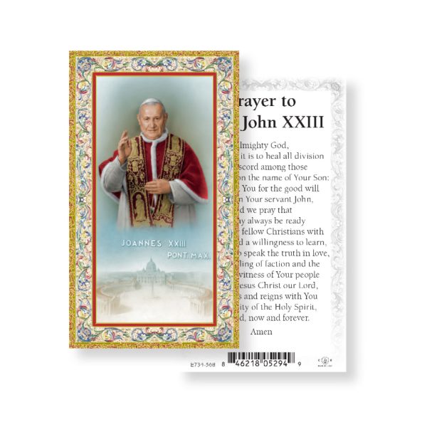 Saint John XXIII - Gold Stamped Paper Prayer Card (pack of 100)