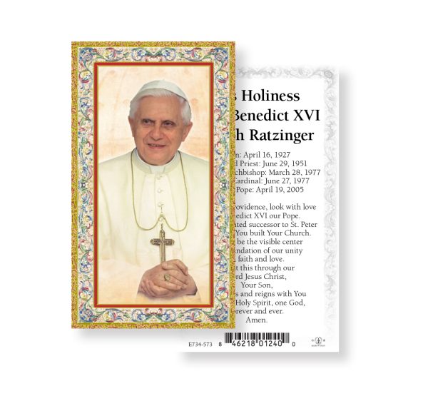 Pope Benedict XVI Gold-Stamped Paper Prayer Card (pack of 100)