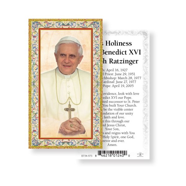 Pope Benedict XVI - Gold Stamped Paper Prayer Card (pack of 100)