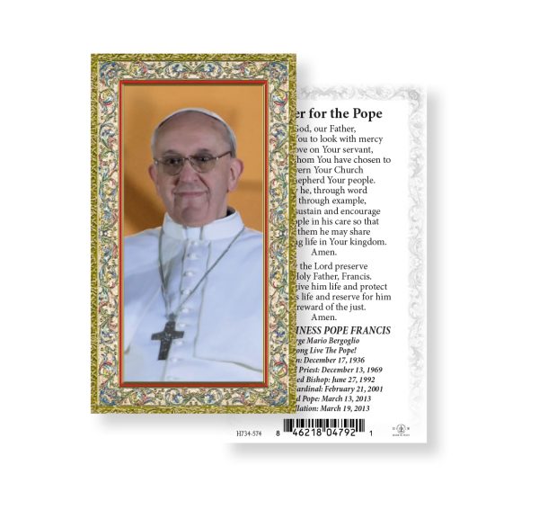Pope Francis Gold-Stamped Paper Prayer Card (pack of 100)