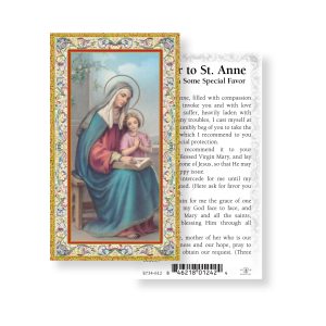 Saint Anne Gold-Stamped Paper Prayer Card (pack of 100)