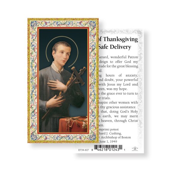 Saint Gerard - Gold Stamped Paper Prayer Card (pack of 100)