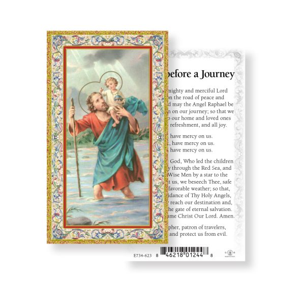Prayer Before a Journey - Gold Stamped Paper Prayer Card (pack of 100)