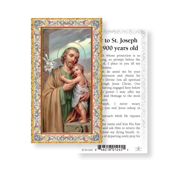 Saint Joseph Over 1900 Years Old Gold-Stamped Paper Prayer Card (pack of 100)