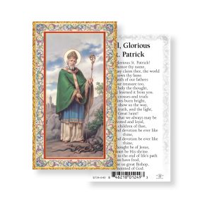 Saint Patrick Gold-Stamped Paper Prayer Card (pack of 100)