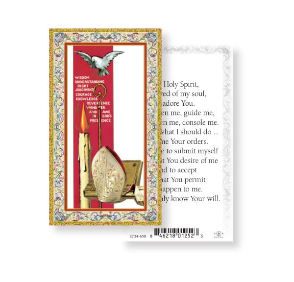 Confirmation Holy Spirit Gold-Stamped Paper Prayer Card (pack of 100)
