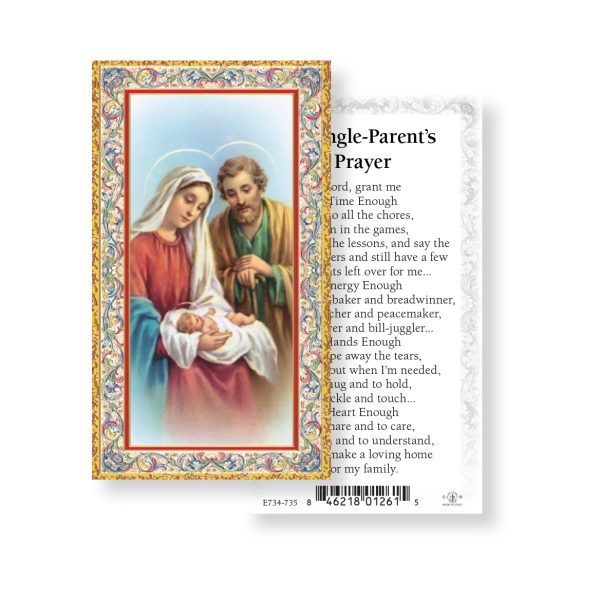 Single Parents - Gold Stamped Paper Prayer Card (pack of 100)