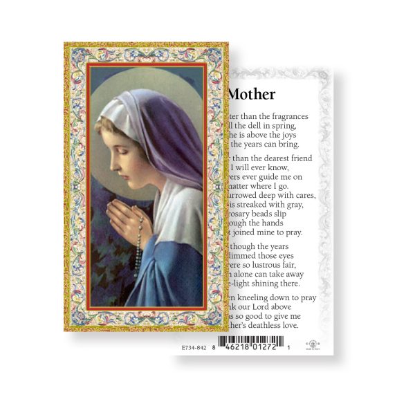 Mother Madonna - Gold Stamped Paper Prayer Card (pack of 100)
