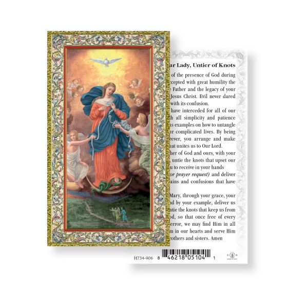 Our Lady Untier of Knots - Gold Stamped Paper Prayer Card (pack of 100)