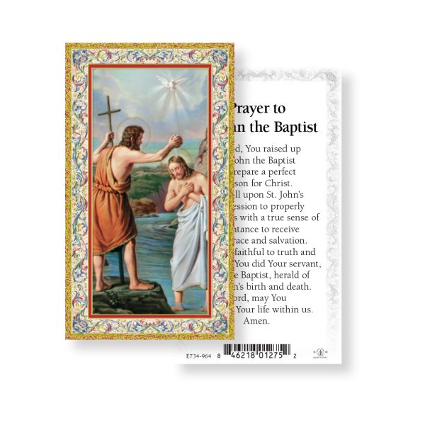 Saint John the Baptist - Gold Stamped Paper Prayer Card (pack of 100)