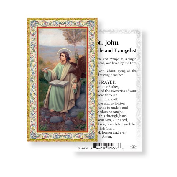Saint Evangelist - Gold Stamped Paper Prayer Card (pack of 100)