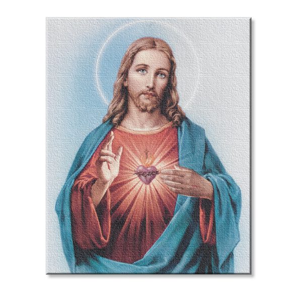 8" x 10" Sacred Heart of Jesus Canvas Print (sold in packages of 3)