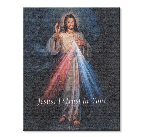 8" x 10" Divine Mercy Canvas Print (sold in packages of 3)