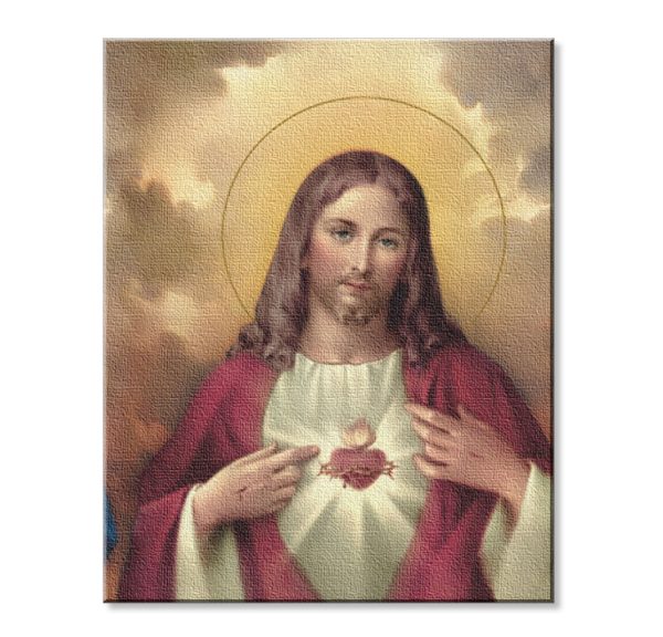 8" x 10" Sacred Heart of Jesus Canvas Print (sold in packages of 3)