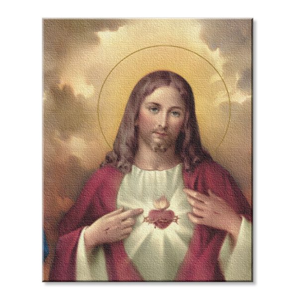 8" x 10" Sacred Heart of Jesus Canvas Print (sold in packages of 3)