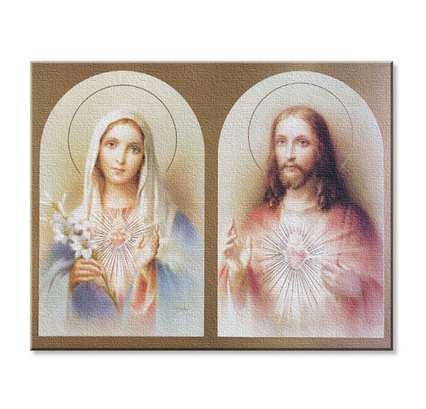 8" x 10" The Sacred Hearts Canvas Print (sold in packages of 3)