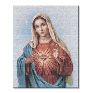 8" x 10" Immaculate Heart of Mary Canvas Print (sold in packages of 3)
