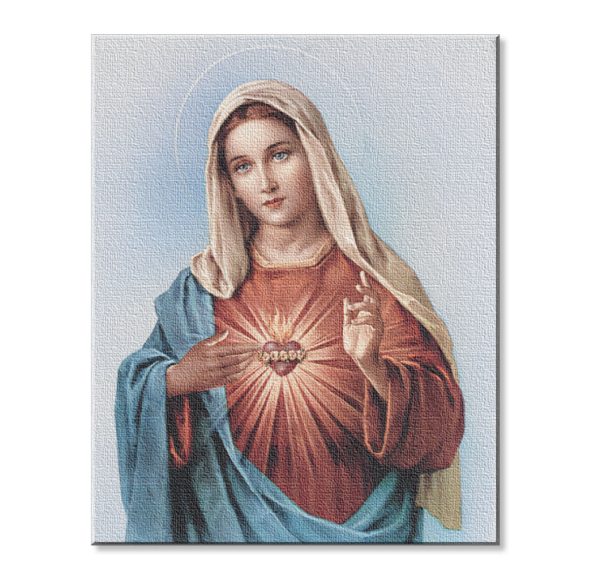 8" x 10" Immaculate Heart of Mary Canvas Print (sold in packages of 3)