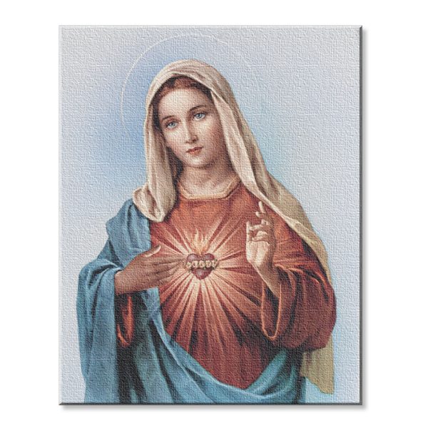 8" x 10" Immaculate Heart of Mary Canvas Print (sold in packages of 3)