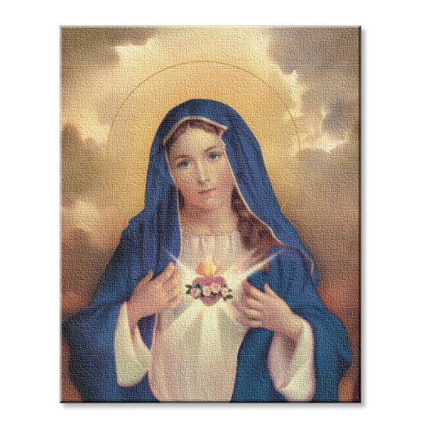 8" x 10" Immaculate Heart of Mary Canvas Print (sold in packages of 3)