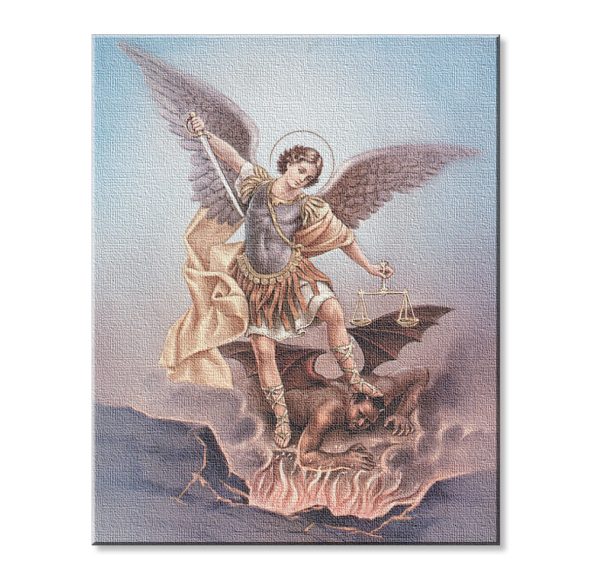 8" x 10" St. Michael Canvas Print (sold in packages of 3)