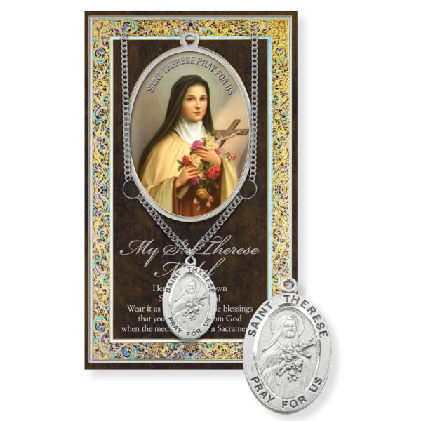 St. Therese Medal on 18” Chain with Biography Pamphlet